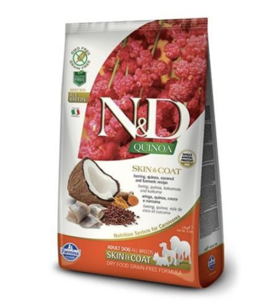 Farmina N&D Dog QUINOA (GF) adult all breed, skin & coat, herring