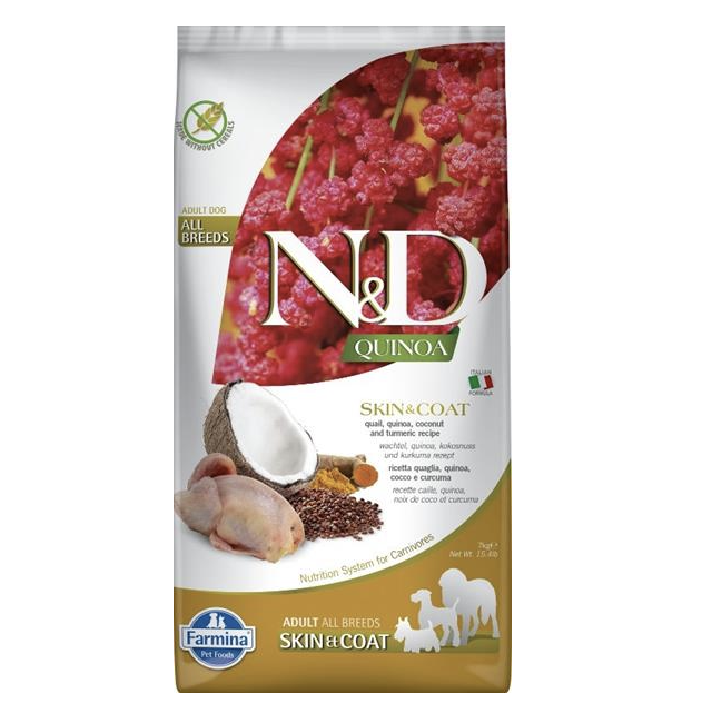 Farmina N&D Dog QUINOA (GF) adult all breed, skin & coat, quail