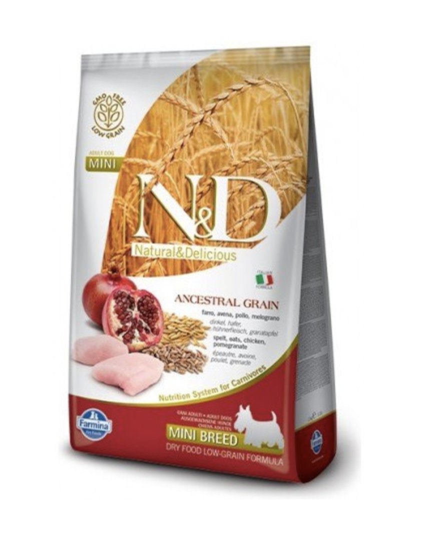 Farmina N&D Dog AG adult mini, chicken, spelt, oats & pomegranate