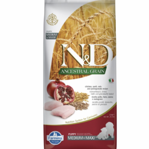 Farmina N&D Dog AG puppy medium & maxi, chicken, spelt, oats & pomegranate
