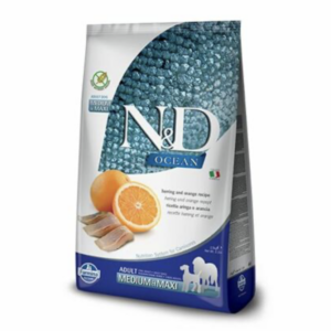 Farmina N&D Dog OCEAN (GF) adult medium & maxi, herring & orange 12 kg