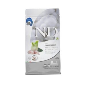 Farmina N&D dog WHITE (GF) adult mini, sea bass, spirulina & fenel 2kg