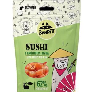 Pamlsok Mr. Bandit sushi rabbit & fish 80g