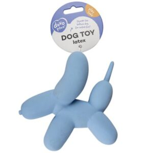 Hračka DUVO+ latexový balón teriér, pískajúci, modrý