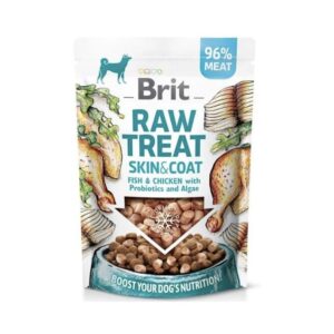 Brit RAW TREAT Skin & Coat. Freeze-dried treat and topper. Fish&Chicken 40 g